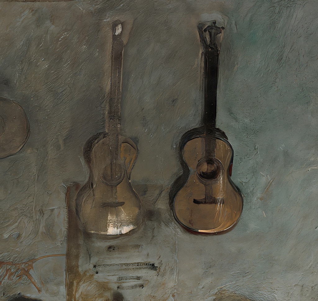 Guitars on the wall in El Jaleo